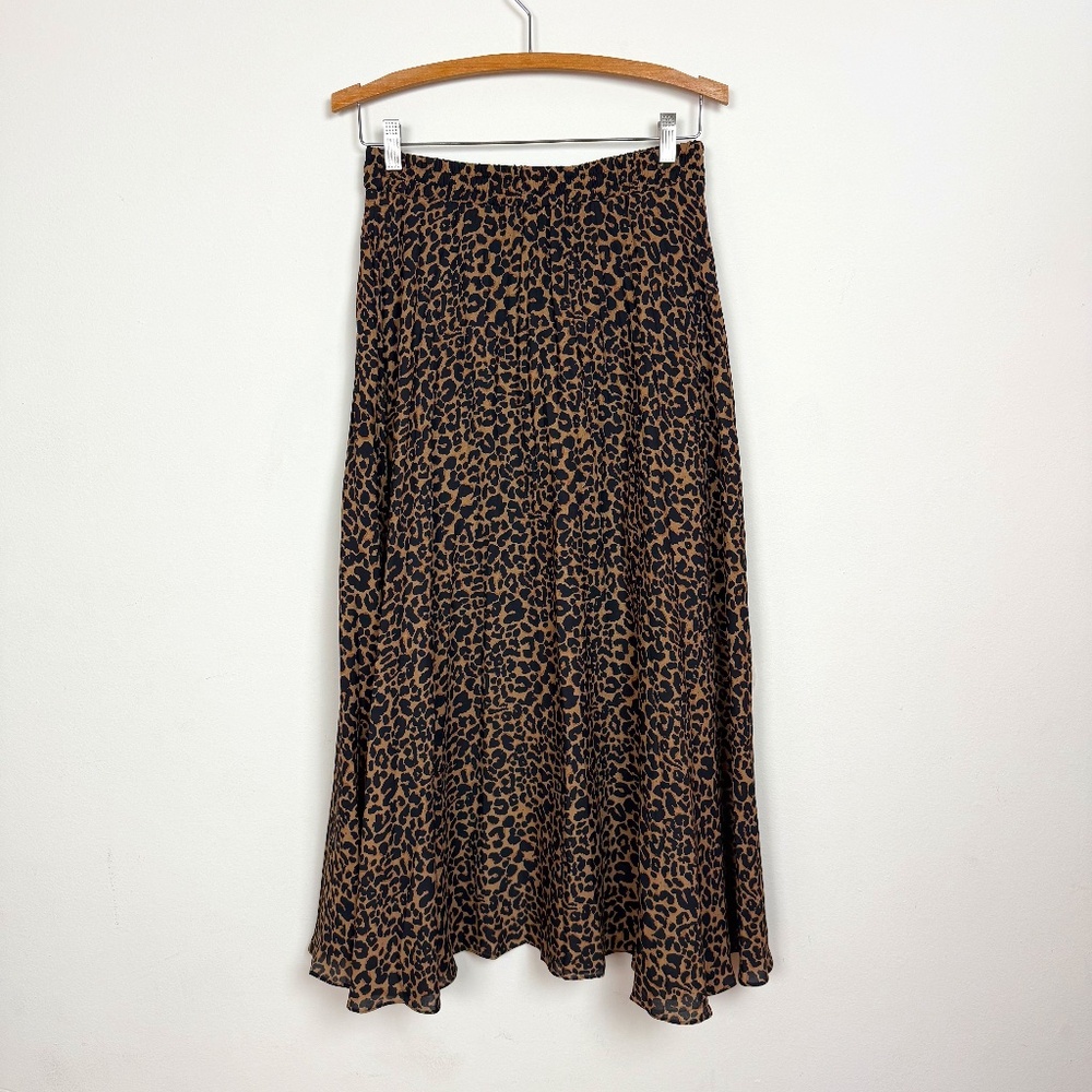MAX STUDIO Animal Print Midi Skirt